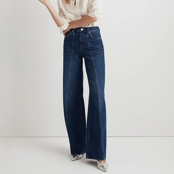 Madewell Denim - NWT Petite Superwide-Leg Jeans in Carrington Wash: Twisted-Seam Edition